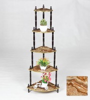 Support à plantes d'angle en bois de qualité supérieure à 5 niveaux, étagère de rangement triangulaire moderne, support de pot de fleurs triangulaire pour la décoration minimaliste de la maison