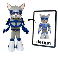Costume de Mascotte Personnalisé Robot Loup en Peluche Super-héros de Dessin Animé pour Adulte, Tenue de Personnage sur Mesure pour Spectacles et Événements Promotionnels