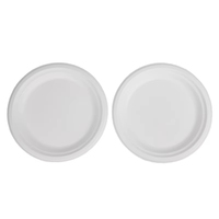 100% ensemble de vaisselle jetable biodégradable canne à sucre bagasse assiette ronde pâte matériel Production à clapet pour les fêtes