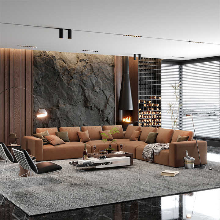 Large Corner L Shaped Segmented Sofa Modular Lounge Suite Sofa Corner 