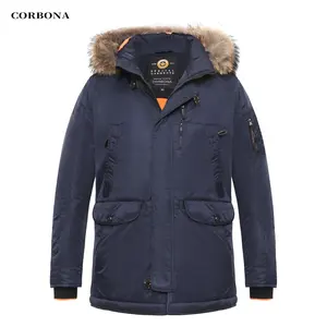 Corbona người đàn ông mới của áo khoác thực Ful cổ áo Mùa Đông Áo kinh doanh thời trang xuống cotton Parka dày thường ngày đa chức năng