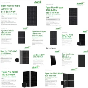 Tüm siyah Jkm kaplan Neo serisi 60 hücreleri fotovoltaik güneş panelleri 455w 455w 460wp 470w 490w Jinko Mono n-tipi Hl4 V 480w