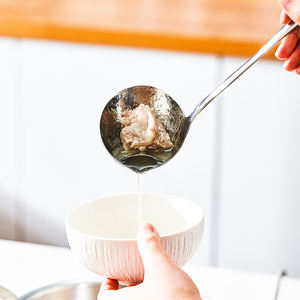 Cuillère et louche de cuisine en acier inoxydable 316L avec manche épaissi, séparateur de graisse domestique, compatible lave-vaisselle, antidérapant - Product Image 3