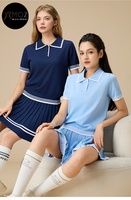 Ensemble de robe de tennis polo respirante et à séchage rapide de qualité supérieure - Style Old Money, jupe fluide en deux pièces, golf, tennis, vêtements de sport personnalisés pour femmes