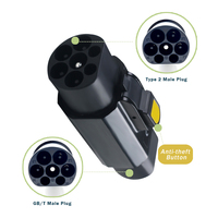 Adaptateur antivol 32A 3 phases 22KW IEC 62196-2 EV de type 2 à GBT avec verrouillage 7 broches noir mat