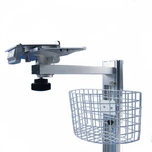 Soporte de monitor de pared de hospital compatible con el modelo Mindray IMEC, estilo de conexión de hebilla, material de aleación de aluminio con cesta