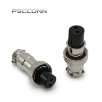 Connecteur circulaire PSCCONN série GX GX12, 2, 3, 4, 5, 6, 7 broches, métallique, fileté, industriel, droit, aviation