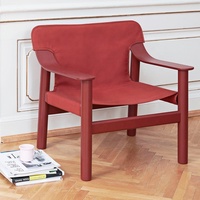 Fauteuil en cuir de selle antique de style mid-century pour hall d'hôtel, chaise longue vintage espagnole en cuir tanné végétal en chêne