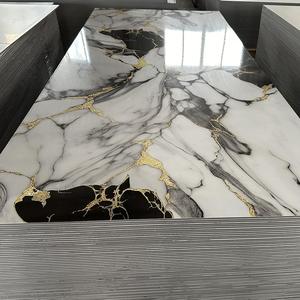 Bingjie độ bóng cao PVC đen tấm đá cẩm thạch Faux Đá Cẩm Thạch loại Sheets Đối với trang trí nội thất sử dụng nhựa Panel tường - Product Image 2