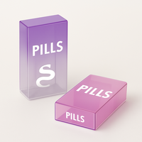 Boîte à pilules transparente avec emballage en plastique PET transparent Boîte pliante avec logo personnalisé pour suppléments et capsules