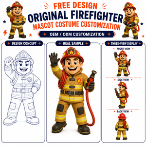 Costume de Mascotte Animale <span class=keywords><strong>Pompier</strong></span> Personnalisé OEM ODM pour Adulte en EVA – Unisexe, pour Événements Promotionnels et de Sécurité – Fabricant - Product Image 1