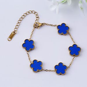 Bracciale con Cinque Quadrifogli in Madreperla per Donna, Stile <span class=keywords><strong>Pandora</strong></span>, Gioiello di Lusso alla Moda - Product Image 5