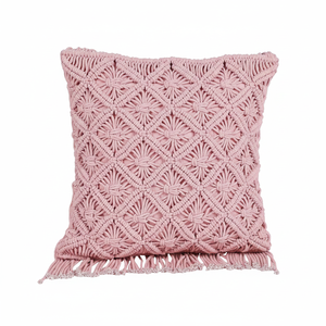 Funda de cojín de macramé bohemio étnico Funda De Almohada hecha a mano artesanal de India - Product Image 1