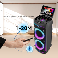 Máquina de Karaoke P2801 con Micrófono Inalámbrico y Pantalla, Bocinas Bluetooth con Pantalla, Parlante Bluetooth con Pantalla