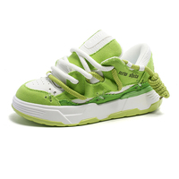 Chaussures de skate unisexes à lacets avec logo personnalisé, dessus en denim, semelle épaisse pour hommes, baskets de sport pour la marche, automne été