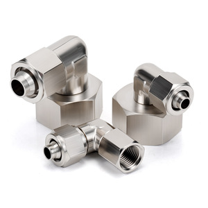 Sayu Copper Air Hose Fitting Nickel Plated Brass 1/4 Inch Rotary Elbow Pneumatic <b>Connector</b> - Product Image 3