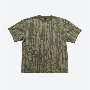 Camiseta Ashen Creeper de algodón arrugado de manga corta para hombre con gráfico de textura quemada y personaje dimensional desgastado. - Product Image 1