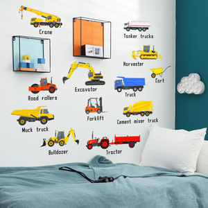 Autocollant mural de véhicule d'ingénierie d'excavation dessin animé véhicule d'ingénierie Cognition carte décalcomanies salon <span class=keywords><strong>papier</strong></span> <span class=keywords><strong>peint</strong></span> décoratif - Product Image 5