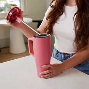 D5012 Nuevo Vaso Térmico de Acero Inoxidable de 40 Oz con Asa y Popote, 100% Hermético, Aislamiento al Vacío, Retención de Temperatura de 24-36 Horas - Product Image 4