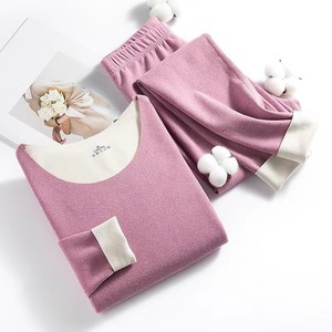Conjunto de Ropa Interior Térmica Sin Costuras para Mujer, Forro Polar de Doble Cara, Camiseta y Pantalones Largos, Venta al Por Mayor - Product Image 5
