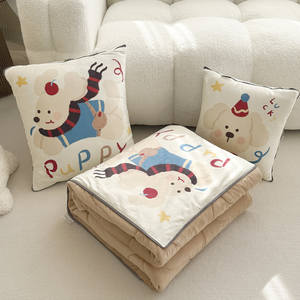 Nouvel oreiller de dossier de voiture 2 en <span class=keywords><strong>1</strong></span> 2025 – Oreiller en peluche velours laitier motif <span class=keywords><strong>chiot</strong></span> mignon, couverture et oreiller en peluche personnalisables avec logo <span class=keywords><strong>pour</strong></span> la détente - Product Image 4