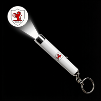 Porte-clés projecteur LED couleur personnalisé avec logo, faible MOQ, mousquetons et porte-clés promotionnels en métal