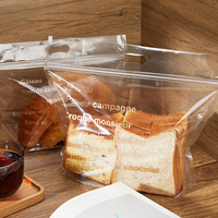 Sac à pain en plastique BOPP transparent réutilisable avec poignée, imprimé avec logo personnalisé, gravure et estampage à chaud, sécurité, recyclable, pour aliments