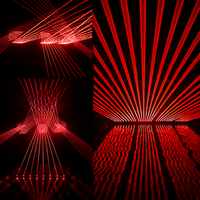 Lumière laser rouge à 8 faisceaux 638nm 500mW pour éclairage de scène avec contrôle DMX pour DJ, club, concert, événement