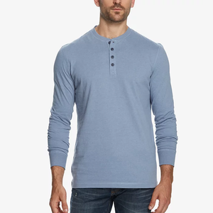 OEM ODE Long Sleeve <strong>Henley</strong> Shirt Cotton Blend Casual Button Crew Neck T-Shirt Basic Loungewear <strong>Henley</strong> <strong>Tops</strong> <strong>Men's</strong> - Product Image 3