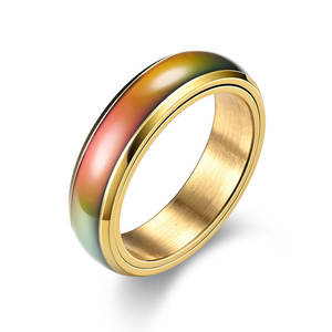 Anillos Impermeables que No se Deslustran, Chapados en Oro PVD de 14k y 18k, Anillos de Moda de Acero Inoxidable 316L para Mujeres y Hombres - Product Image 6