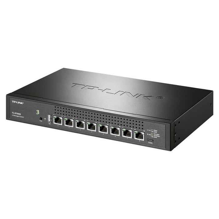 TP-LINK 全10GbE L3 8ポート スイッチ　TL-ST5008 TP-Link TL-ST5008 8-Port Gigabit Ethernet Managed Layer 3 Switch