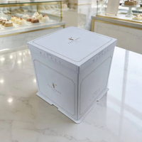 Boîte à gâteau transparente en PET pour la vente en gros, emballage cadeau, qualité alimentaire, avec fenêtre transparente, pour pâtisserie, finition mate, gaufrage, portable