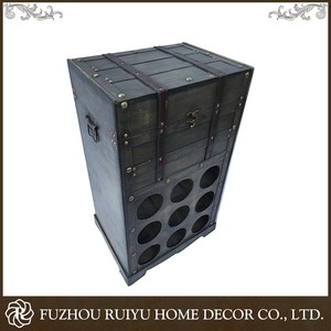 Wholesale 100% Solid Wood Retro Craft Product Large Classic Wooden Trunk <strong>Brown</strong> <strong>Storage</strong> <strong>Box</strong> for Wine With Handle - Product Image 5