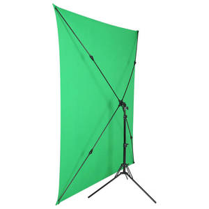 Màu xanh lá cây Màn hình <span class=keywords><strong>Backdrop</strong></span> Kit với đứng 5ft x 6.5ft màu xanh lá cây <span class=keywords><strong>Backdrop</strong></span> đứng với x-hình dạng nền hỗ trợ đứng cho streaming video - Product Image 1