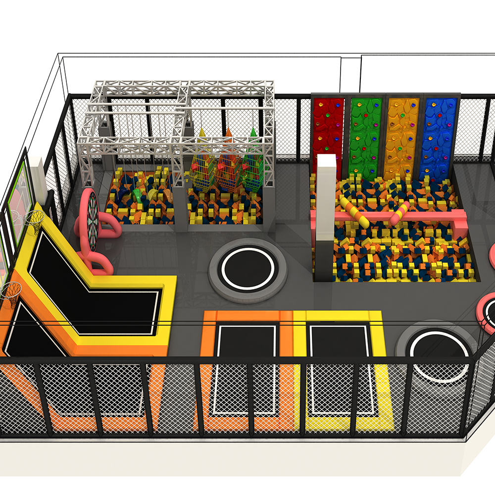 Petit Trampoline parc Ninja Warrior Course mousse fosse Trampoline intérieur aire de jeu Trampoline intérieur pour enfants