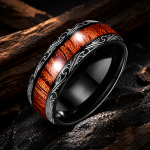 Anillo Vintage Fénix de Acero Inoxidable con Diseño de Madera JLM al por Mayor para Hombres y Mujeres, Joyería Mítica - Product Image 6
