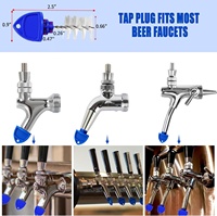 Cepillo para grifo de cerveza, cepillo de nailon con mango de plástico, tapa azul/negra para grifos de cerveza estándar americanos, limpieza de tubos de grifo