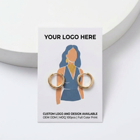 Minimalistische Geometrische Frauenfigur Schmuck-Ohrring-Präsentationskarte Weißer Karton Vollfarbdruck Individuelles Logo OEM Großhandel