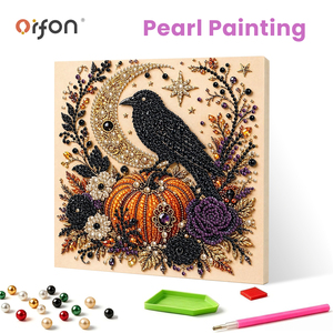 Fabrik-Großhandel 5D Perlen Handgemaltes Tier-Diamantmalerei-Set Halloween Schwarzer Rabe DIY Kunst OEM Kundenspezifisches Design Wanddekoration - Product Image 1