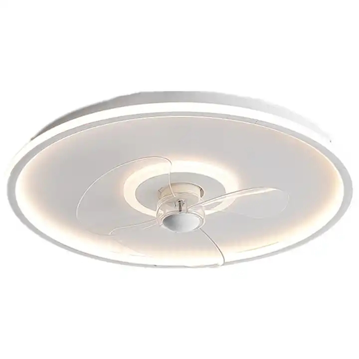 Modern Led Light Bedroom Ceiling Fan Simple Metal Thin Modern Minimalist White Acrylic LED Ceiling Fan With Light and Remote
