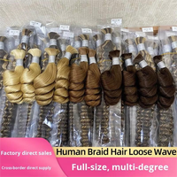 Cheveux vietnamiens naturels 100% Remy, vague naturelle, blond platine, extensions de tresses complètes, 16 pouces, cheveux humains vierges