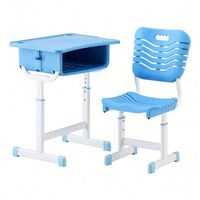 Ensemble de bureau et chaise réglables pour étudiants avec tiroir, surface de travail en plastique 450x650 mm, mobilier de classe scolaire