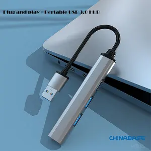 Divisor USB para computadora portátil Multiport USB A a 4 USB 3,0 Hub Expander Transferencia rápida de datos Compatible con Windows PC Mac Printer