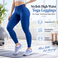 Leggings sans couture taille haute pour femme, bleus, effet push-up et froncé aux fesses, extensibles dans les 4 sens, pour le yoga, le sport, l'entraînement et le fitness