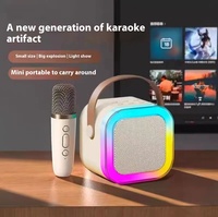 Machine de karaoké K12, mini enceinte portable sans fil avec microphone, lecteur de karaoké pour les fêtes, comme cadeau de Noël pour enfants