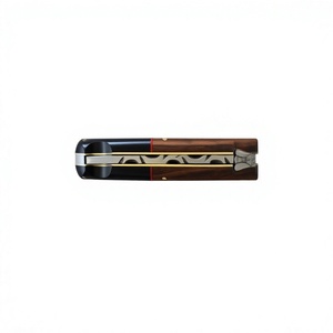 Cuchillos Rajput de Acero de Damasco de Grado Industrial, Cuchillo de Caza con Mango de Madera y Funda de Cuero, Hoja de Punta Caída OBM, Borde Recto - Product Image 5