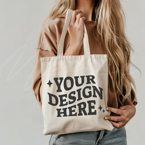 Venta al por mayor de tela ecológica reutilizable plegable bolsa de algodón en blanco impresión personalizada logotipo plegable mercado bolsas de compras de lona - Product Image 6