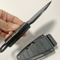 Couteau droit compact haute dureté pour l'extérieur, couteau tactique de survie portable pour le camping, couteau à lame fixe multifonctionnel de type anneau
