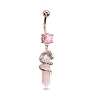Anneau de ventre perforé en acier inoxydable Robinet de personnalité Robinet à ongles enveloppant le ventre Bijoux de piercing pour femmes