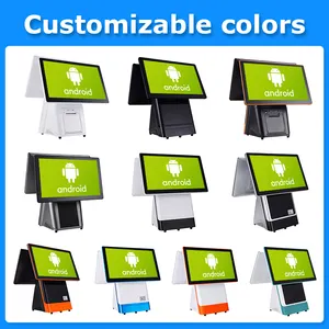 Dual Touch Screen 15.6inch Pos System Smart Desktop Tablet Pc Android All In 1 Cashless Payment Pos Cashier Machine